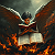 Poetry: In the crucible of flame, where embers whisper secrets old,  Sits the seraph, winged in white,...